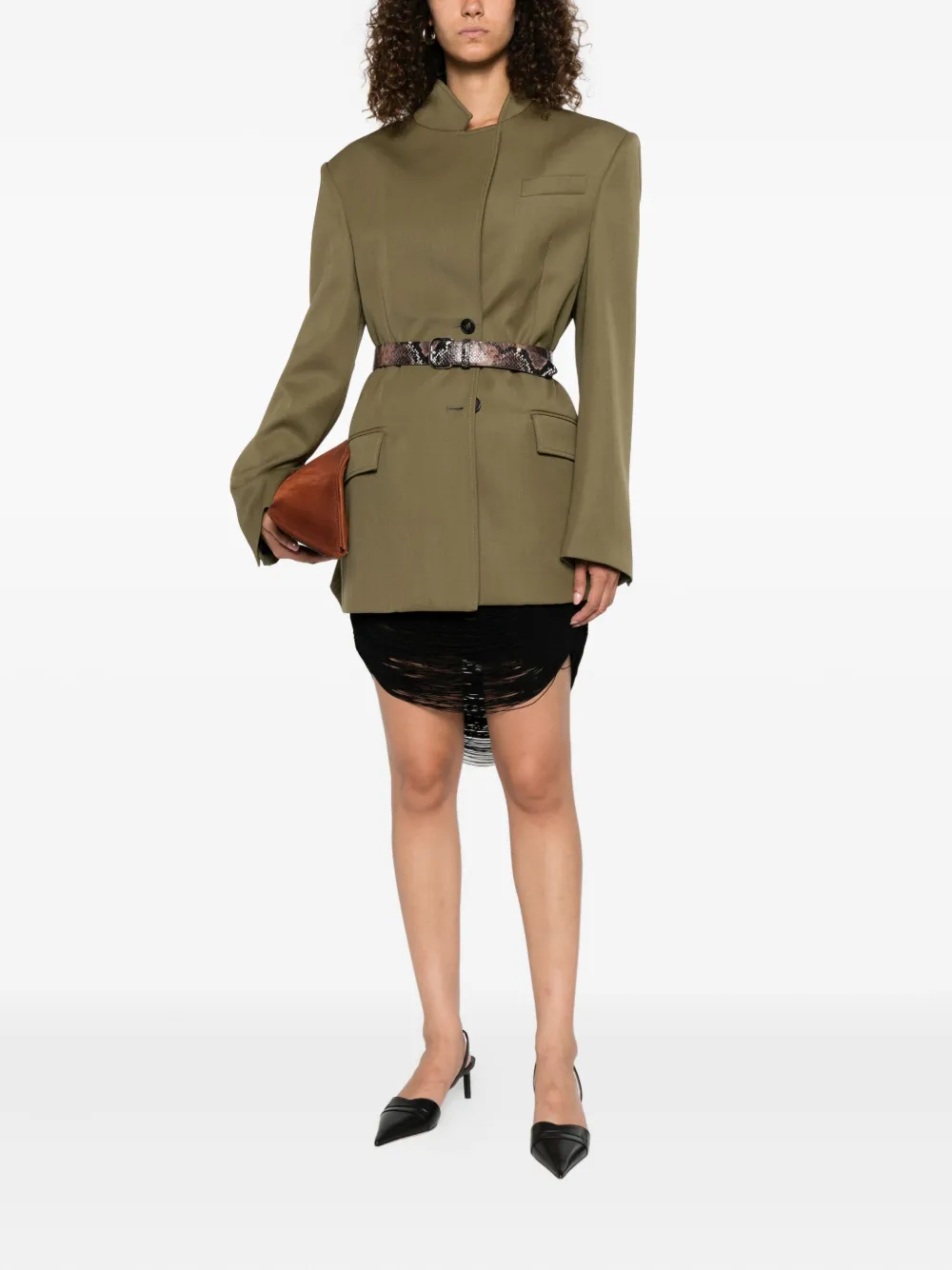 The Attico Blazer met enkele rij knopen Groen