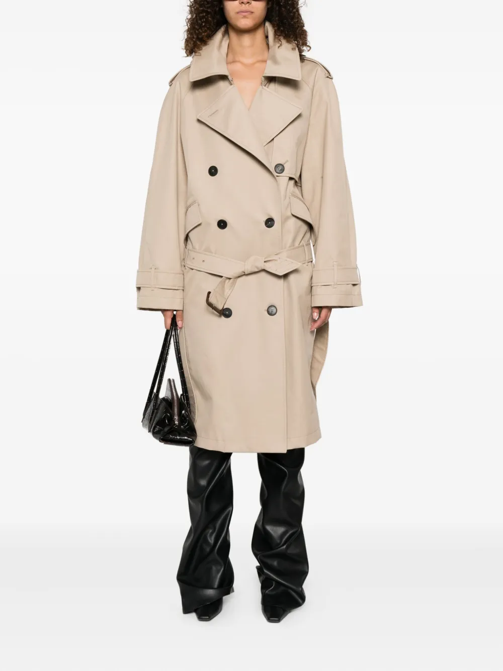 The Attico double-breasted trench coat Beige