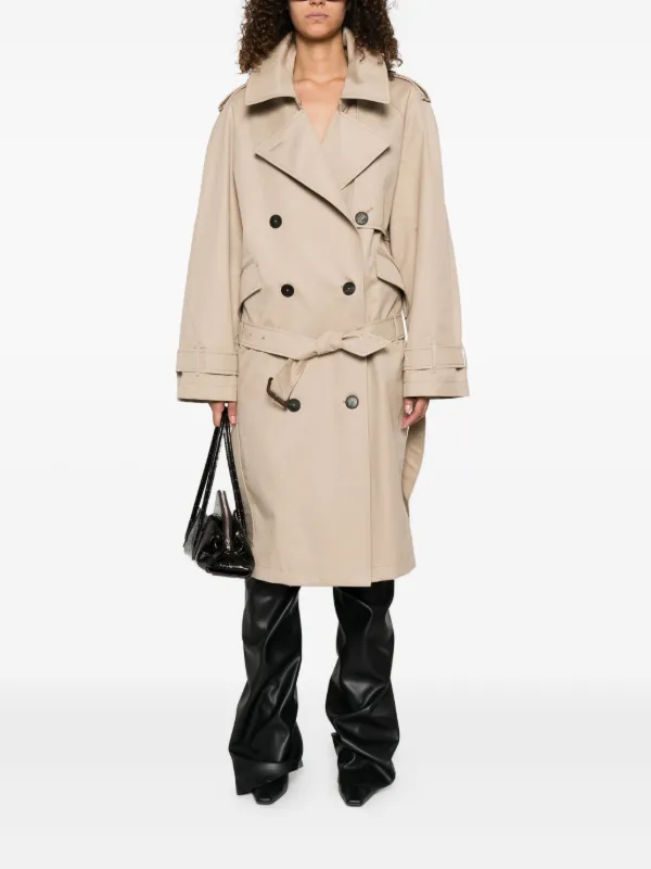 【関税込み】THE ATTICO Double-breasted trench coat The Attico double-breasted Trench Coat | Neutrals | FARFETCH