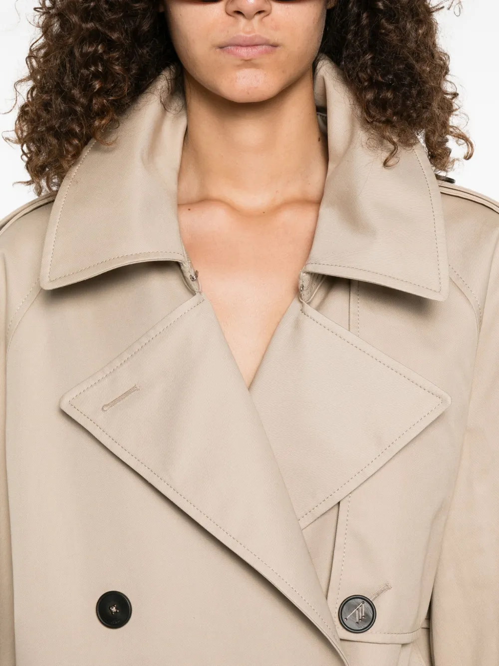 The Attico double-breasted trench coat Beige