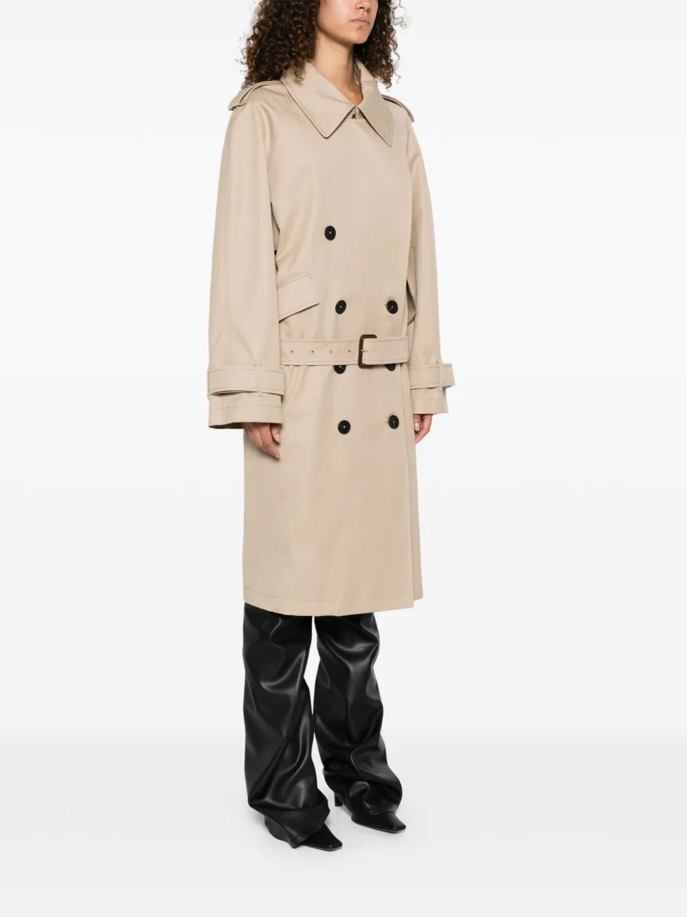 The Attico double-breasted trench coat Beige