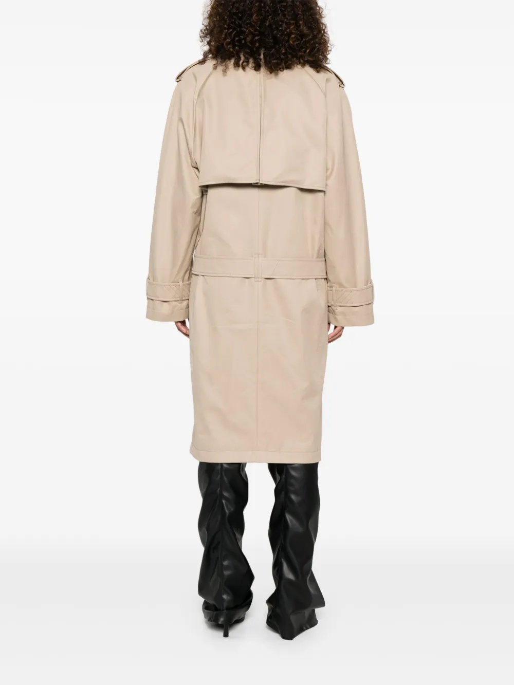 The Attico double-breasted trench coat Beige