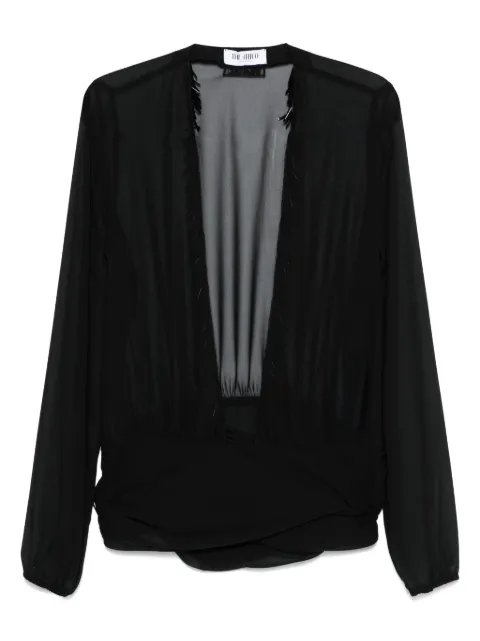 The Attico V-neck fringed blouse