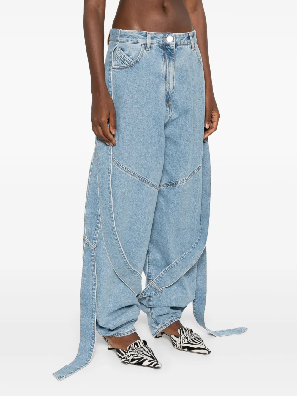 The Attico Jeans met meerdere kettingen Blauw