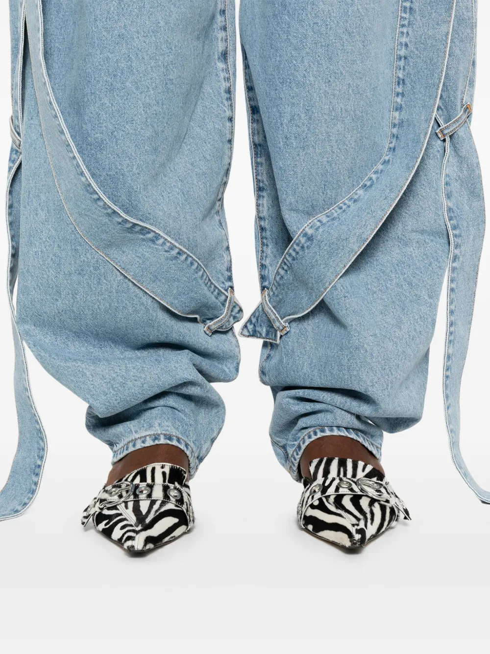 The Attico Jeans met meerdere kettingen Blauw