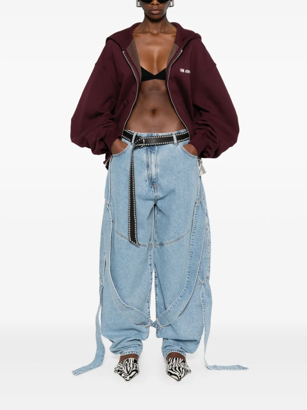 The Attico Jeans met meerdere kettingen Blauw