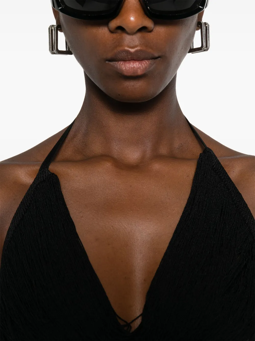 The Attico multi-strings crop top Zwart