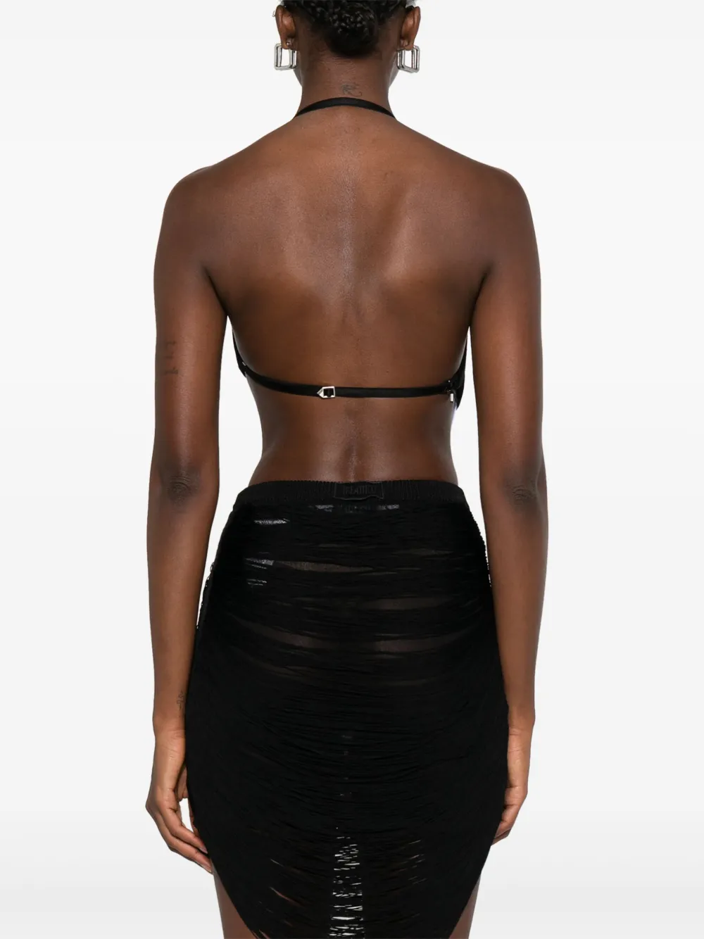 The Attico multi-strings crop top Zwart