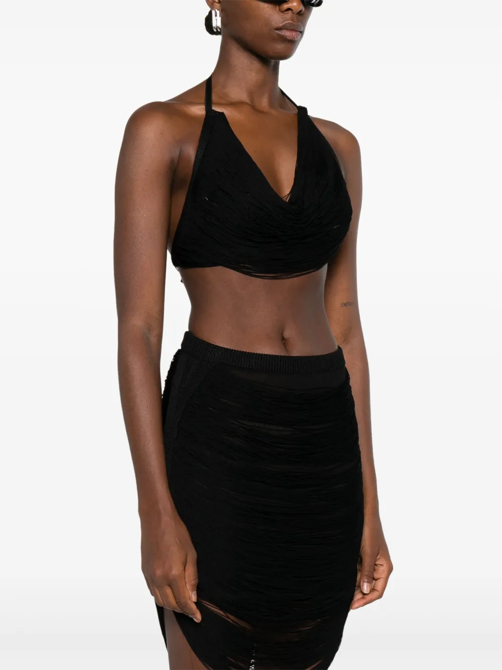 The Attico multi-strings crop top Zwart