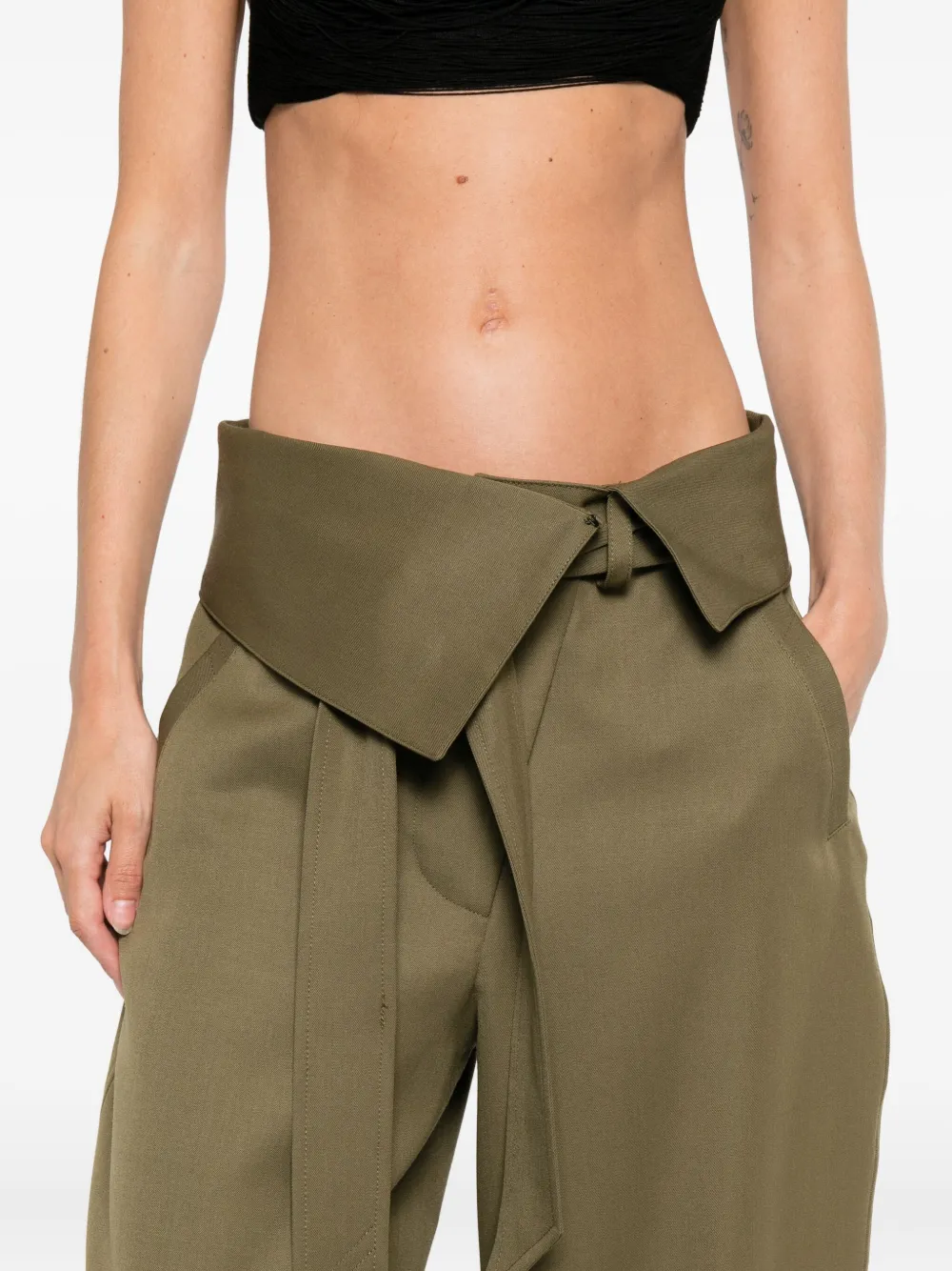 The Attico tapered trousers Groen