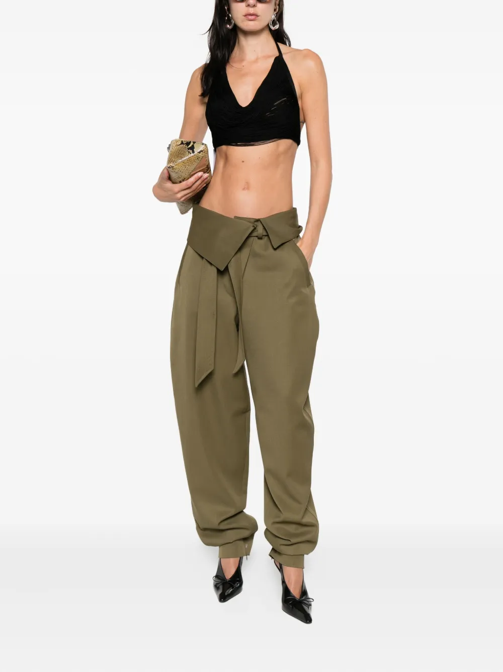 The Attico tapered trousers Groen