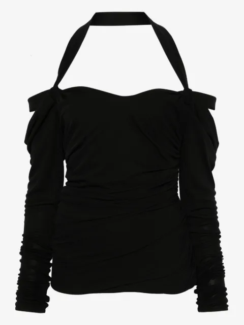 The Attico halterneck long-sleeves mini dress