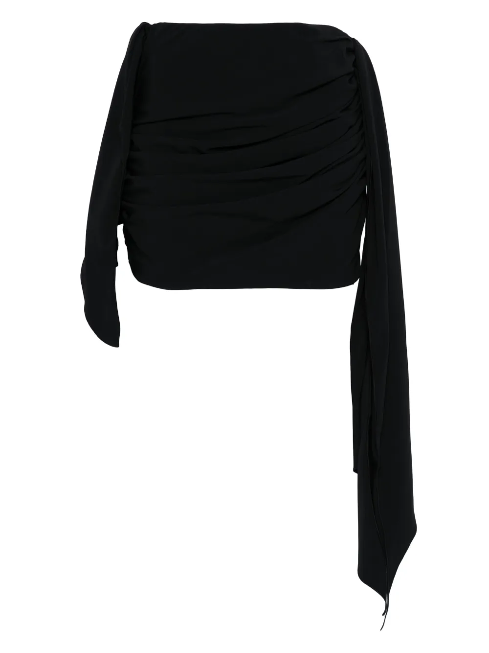 The Attico draped knot mini skirt | Black | Image 1