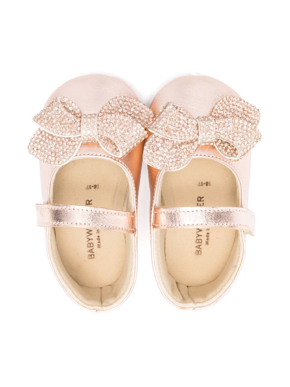 BabyWalker Ballerina's met kristallen strik Goud
