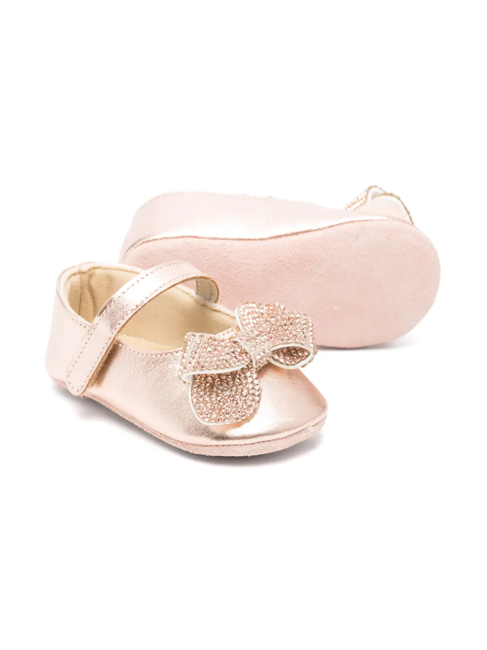 BabyWalker Ballerina's met kristallen strik Goud