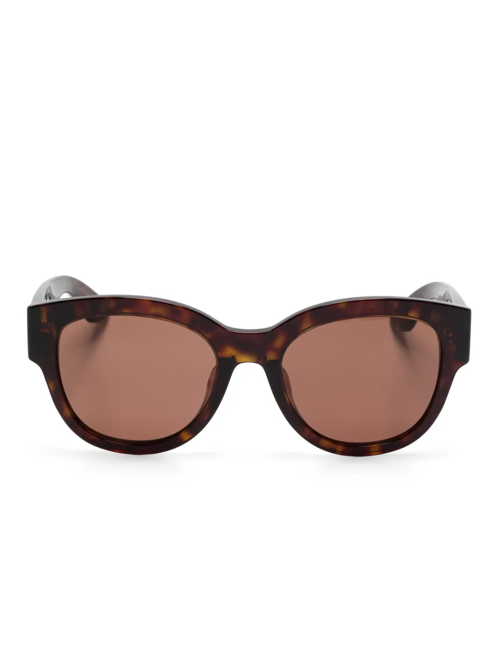 Alexander McQueen Zonnebril met cat-eye montuur Bruin