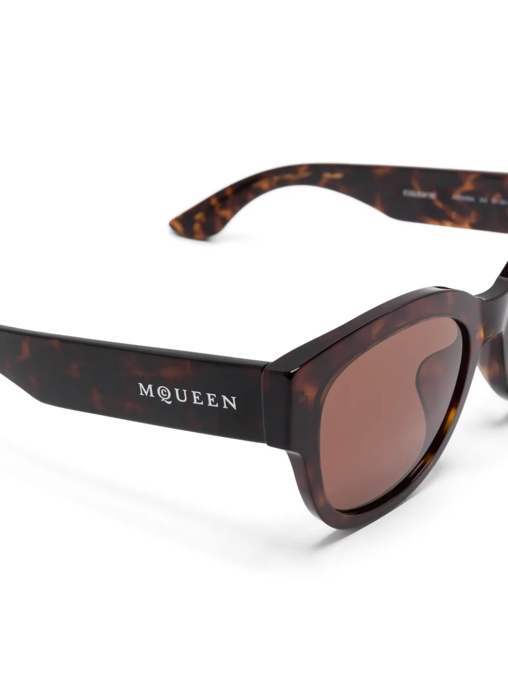 Alexander McQueen Zonnebril met cat-eye montuur Bruin