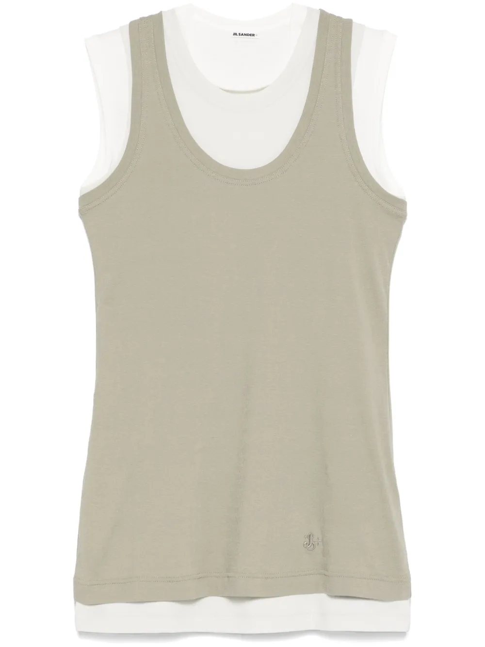 Jil Sander Drie katoenen tanktops Wit
