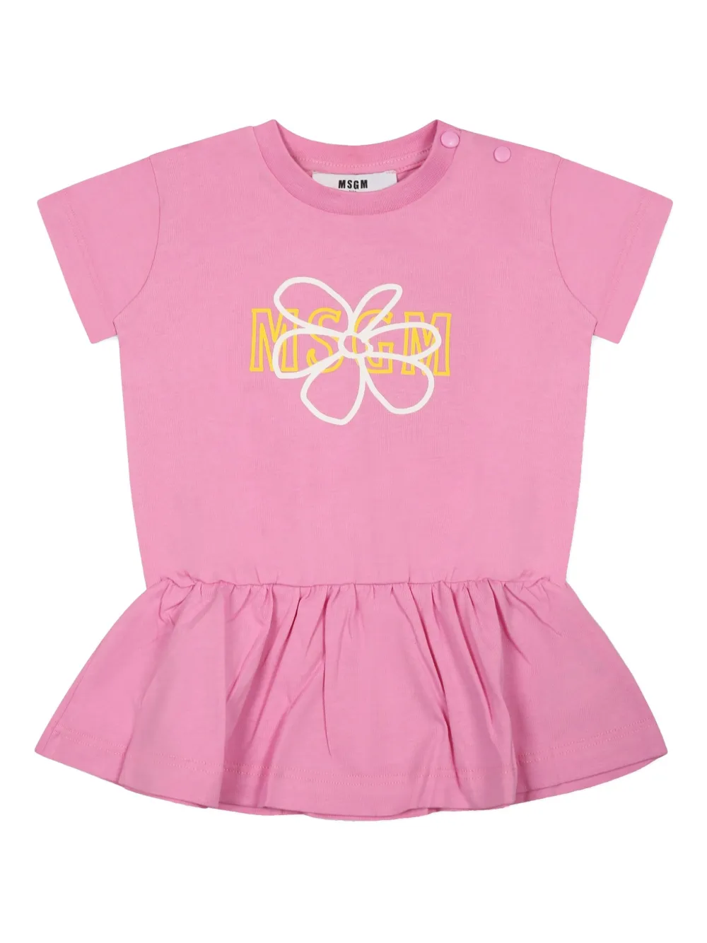 MSGM Kids logo-print dres | Green | Image 1
