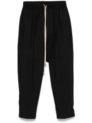 Rick Owens Drawstring Astaires Cropped Trousers | Grey | FARFETCH