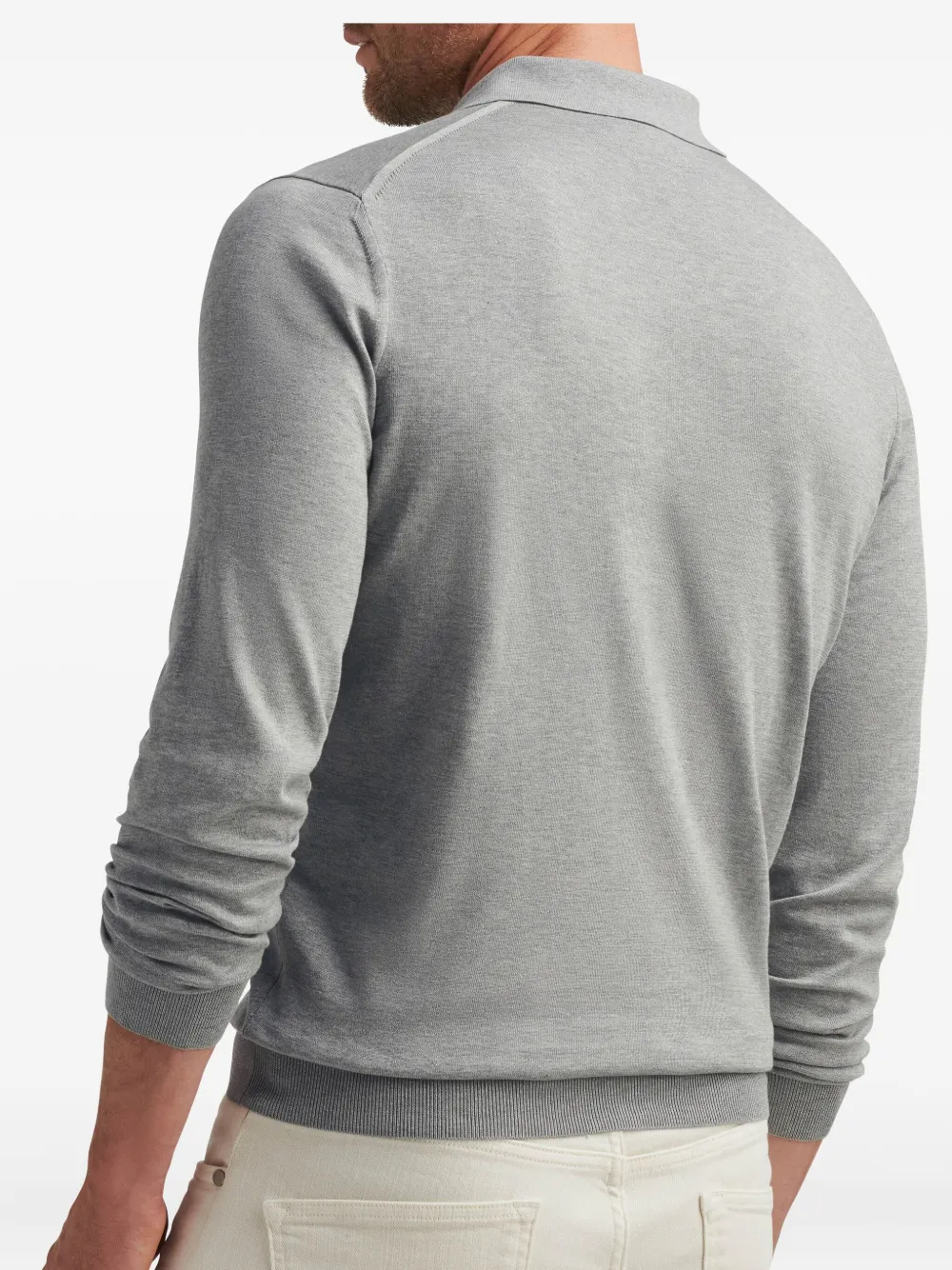 Peter Millar Poloshirt met lange mouwen Grijs