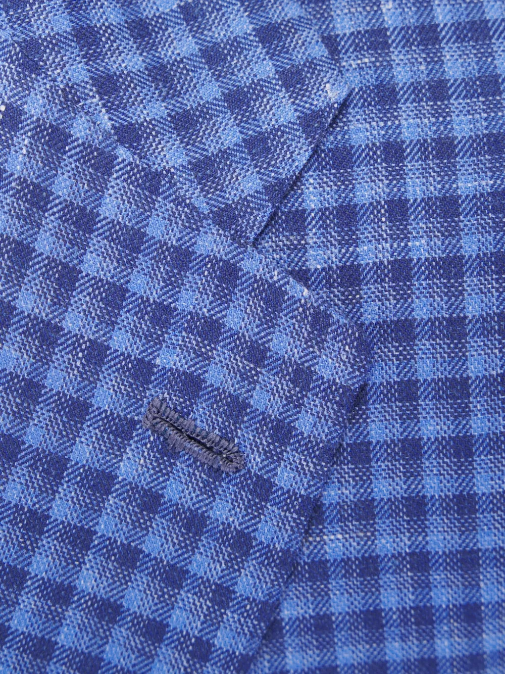 Kiton Check-print Blazer In Blue