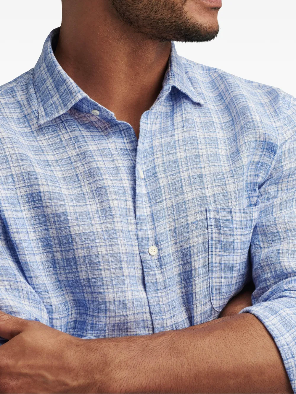 Peter Millar Geruit overhemd Blauw