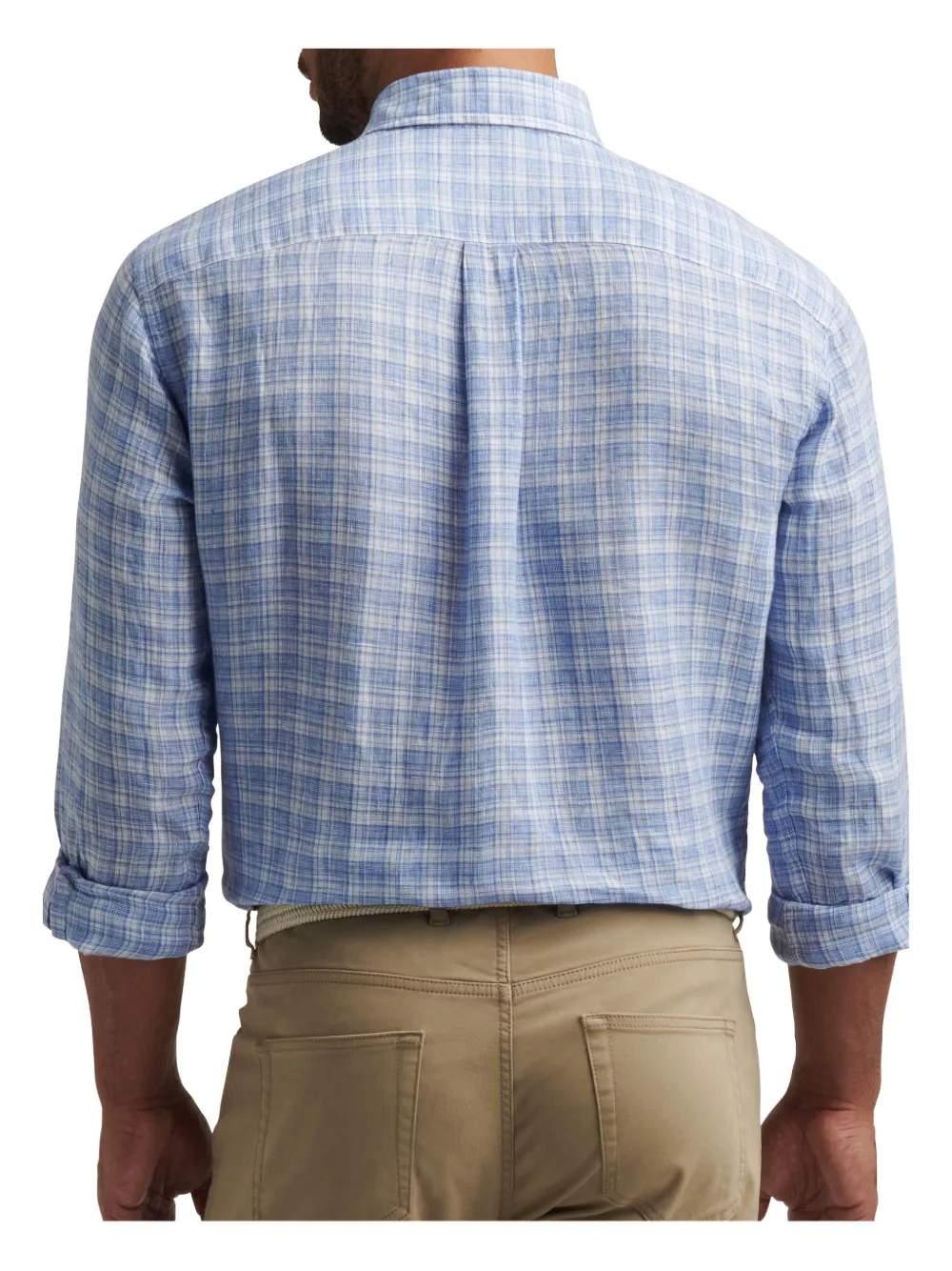 Peter Millar Geruit overhemd Blauw