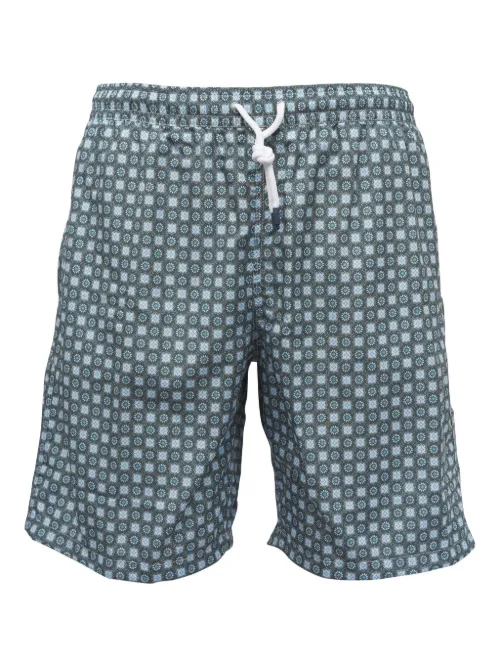 Short de bain à imprimé graphique - Fedeli - Modalova