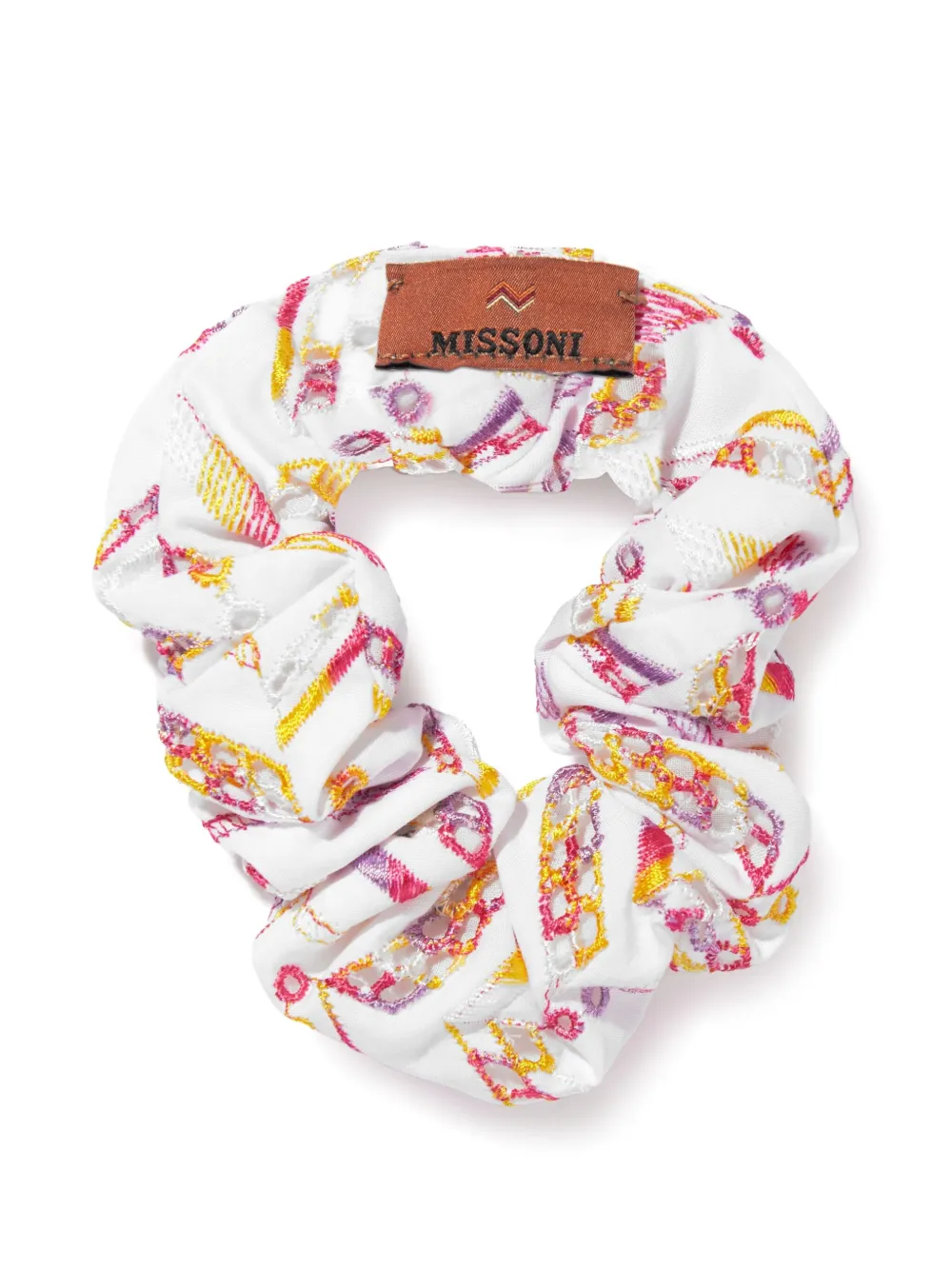 Missoni Kids embroidered scrunchie - Wit