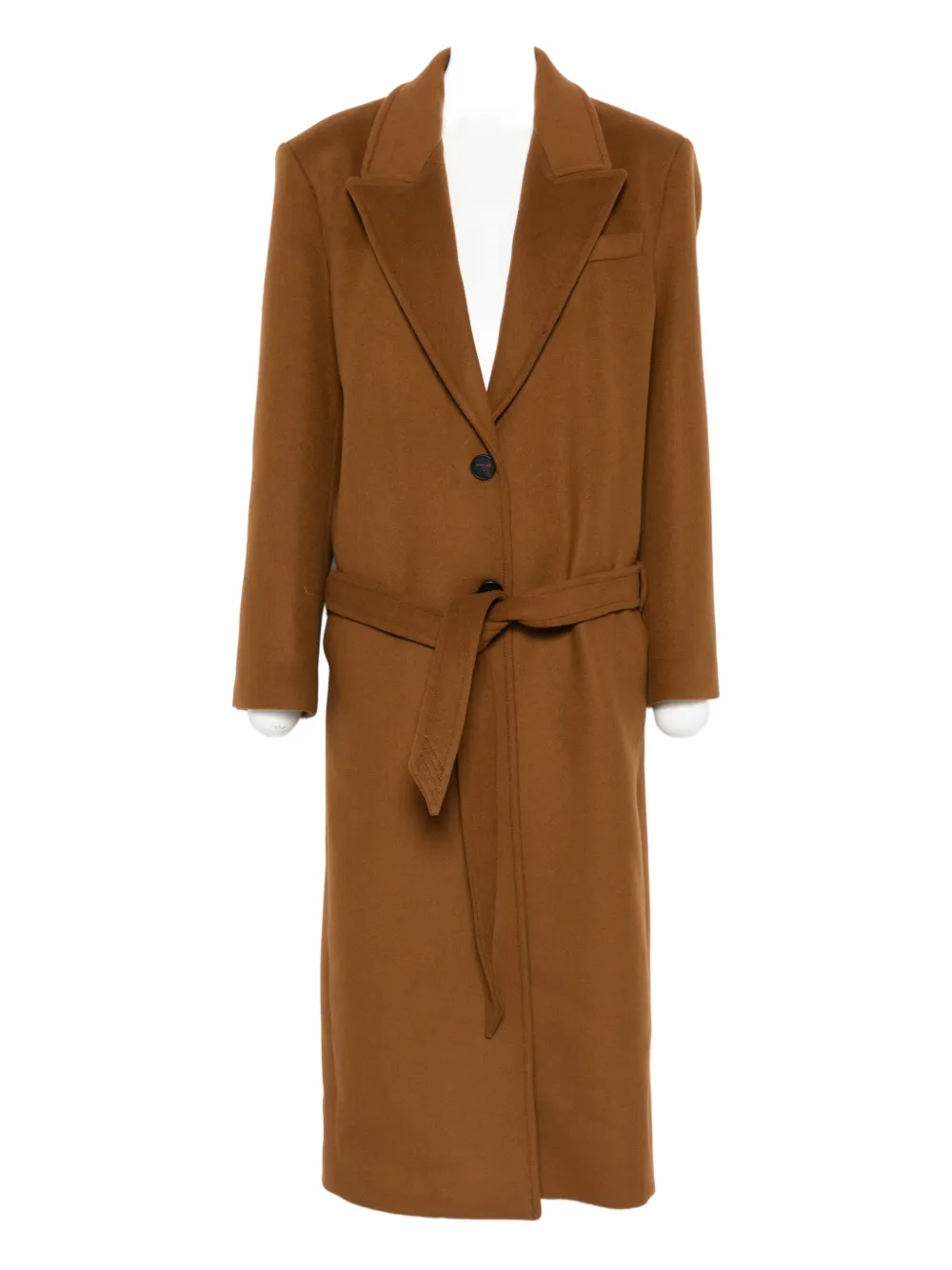 The Attico single-breasted belted coat - Marrone