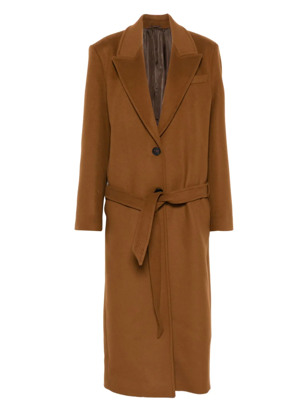 The Attico single-breasted belted coat Bruin