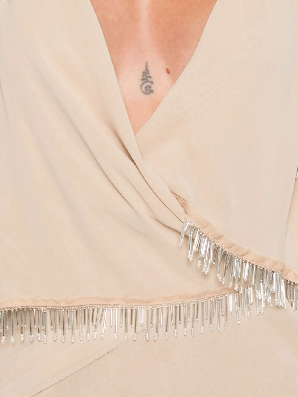 The Attico Asymmetrische midi-jurk Beige