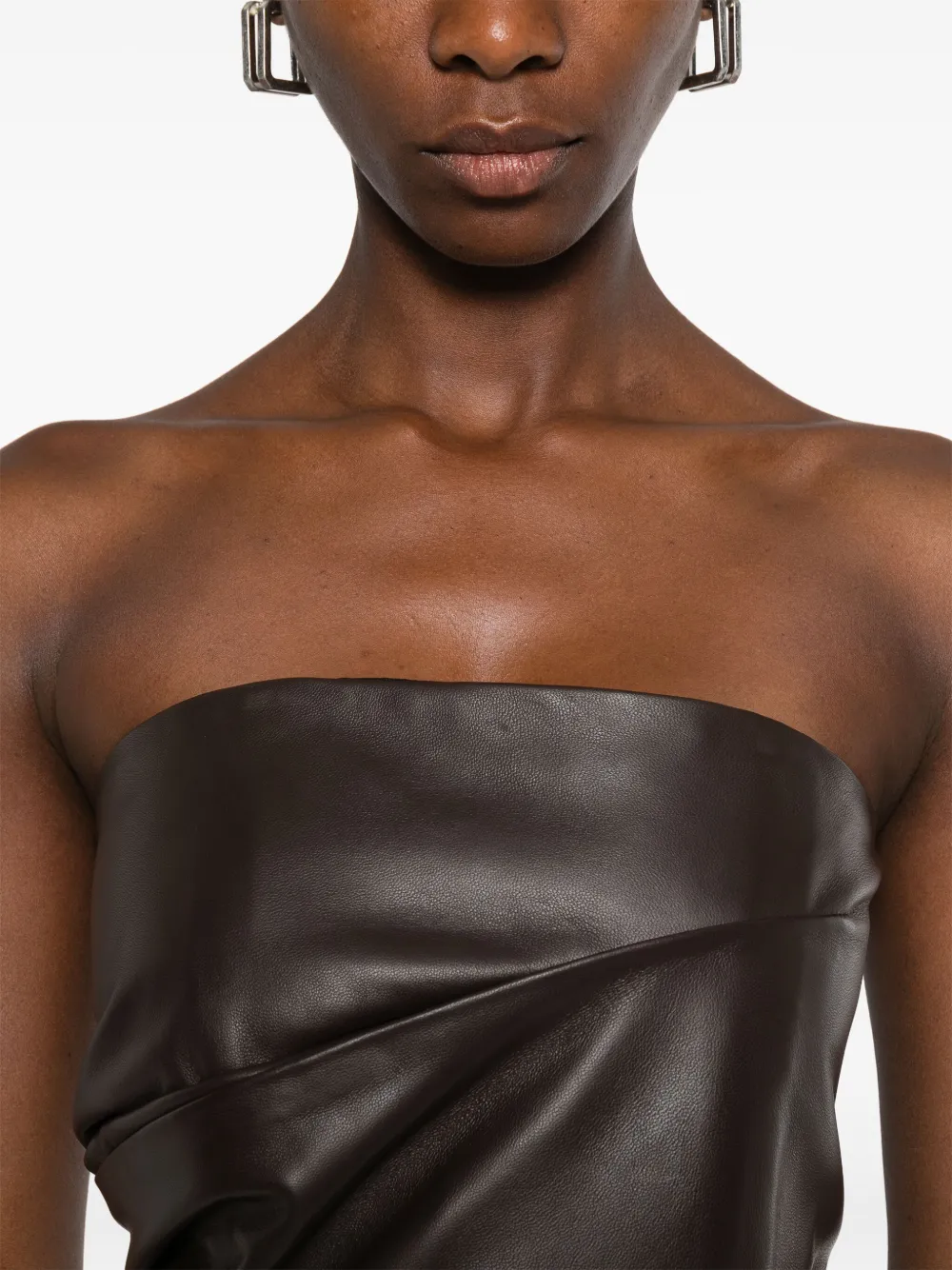 The Attico Gedrapeerde mini-jurk Bruin