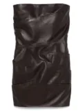 The Attico strapless draped mini dress - Brown