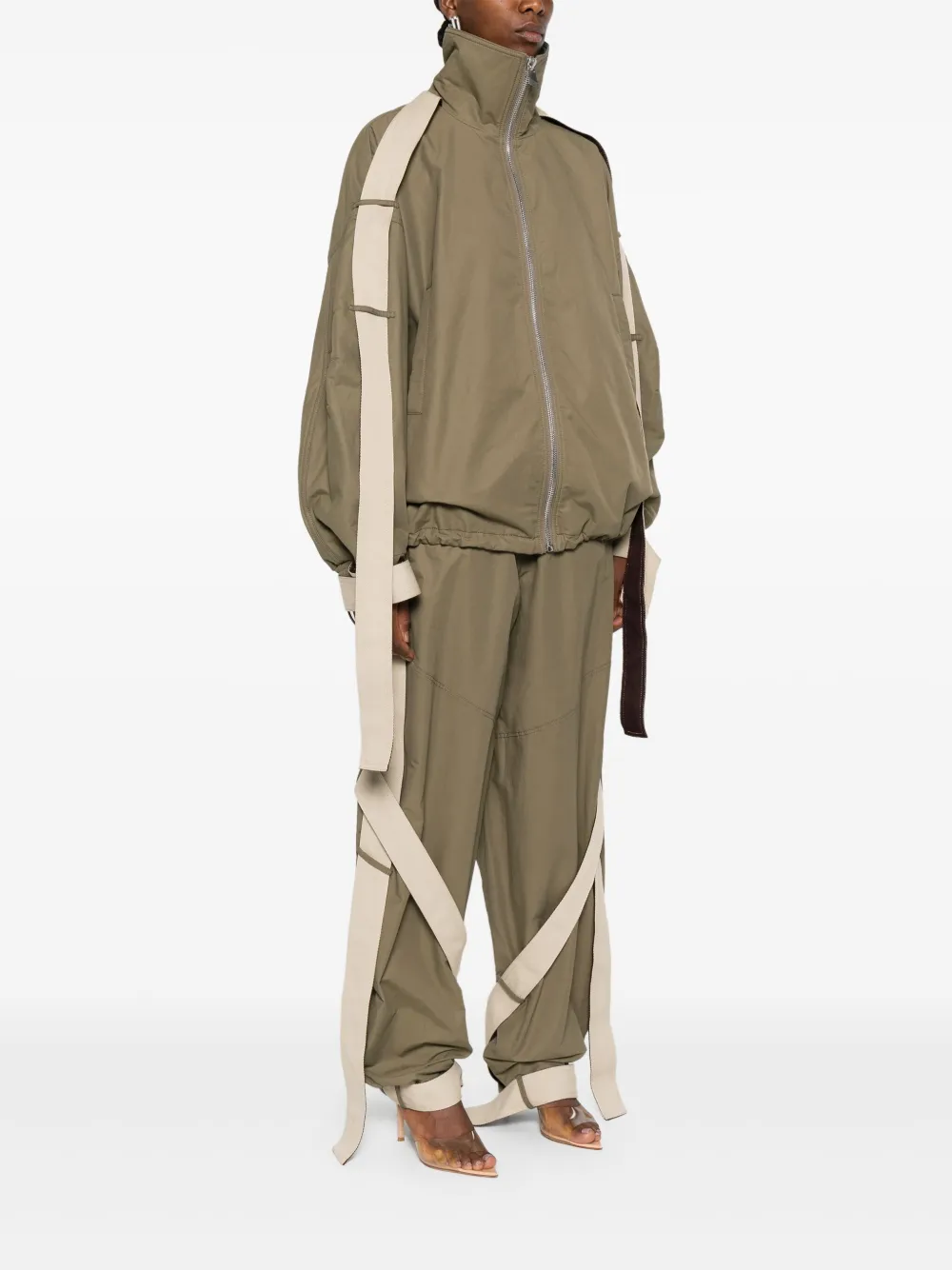 The Attico string-detail bomber jacket Groen