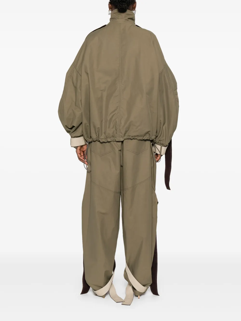The Attico string-detail bomber jacket Groen