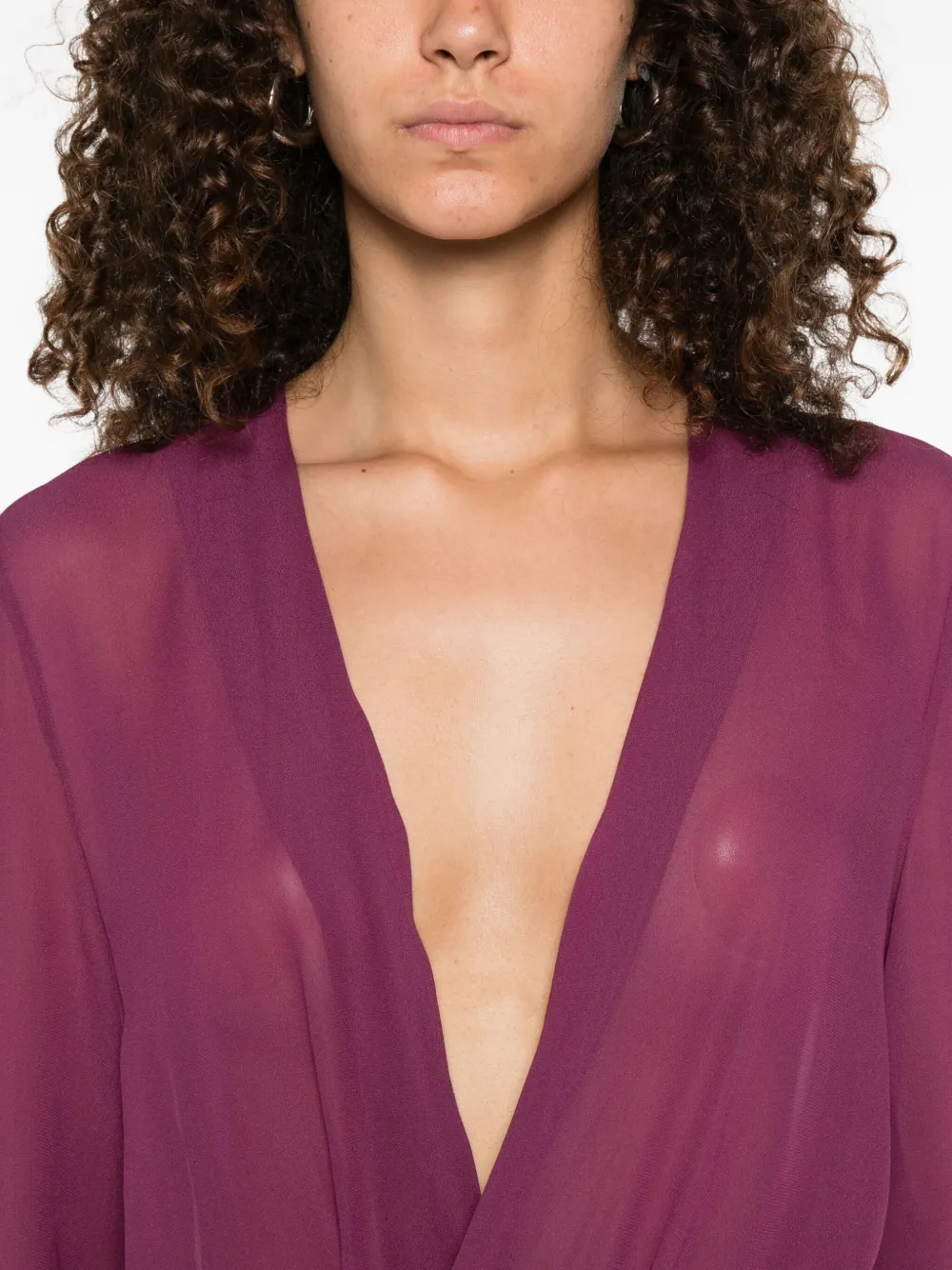 The Attico Blouse met V-hals Paars