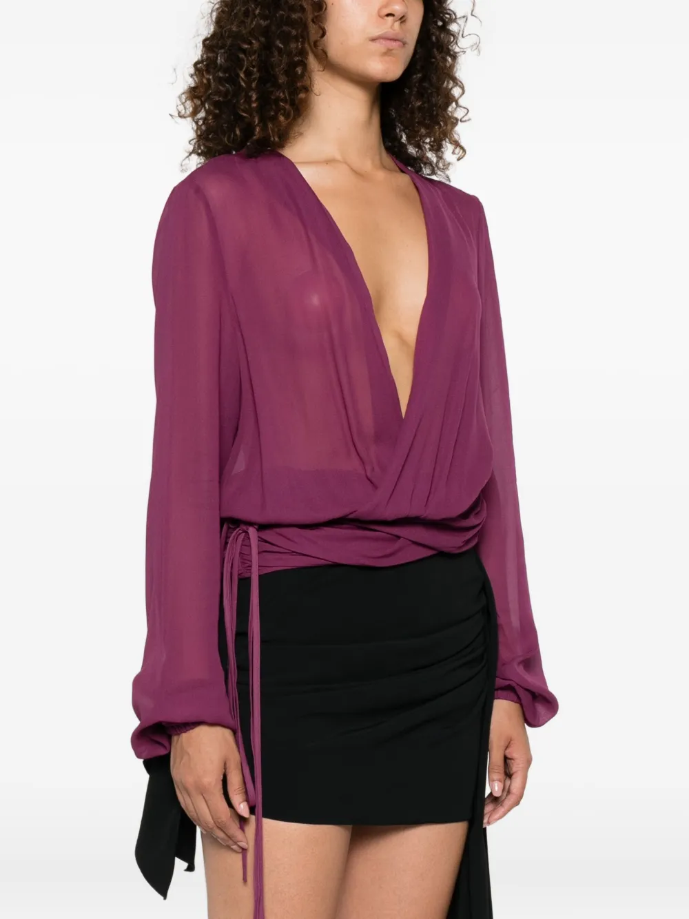 The Attico Blouse met V-hals Paars