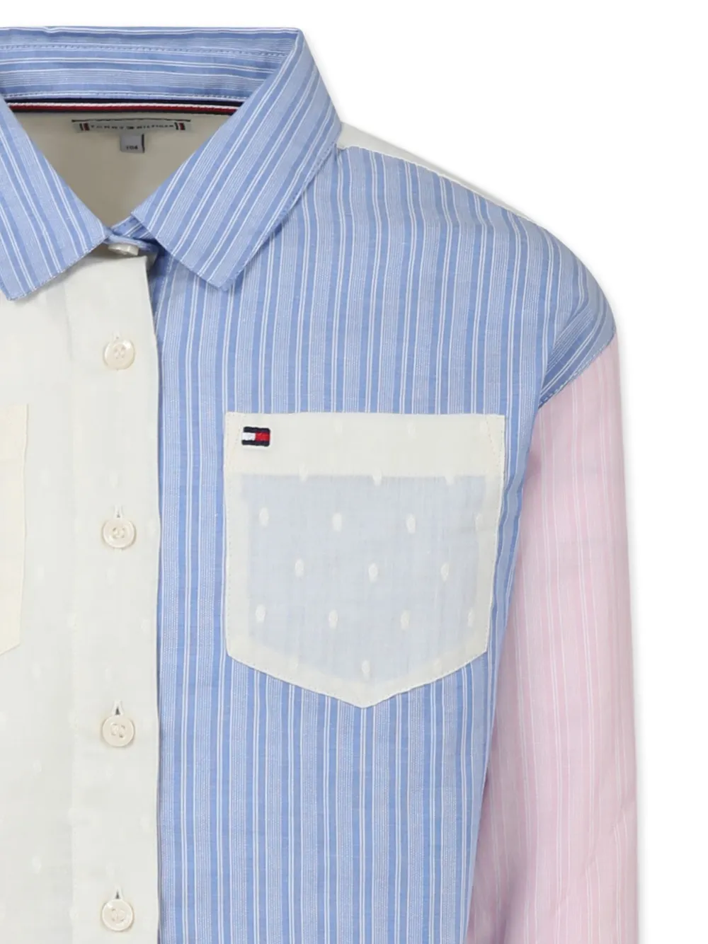 Shop Tommy Hilfiger Junior Colour-block Shirt In White