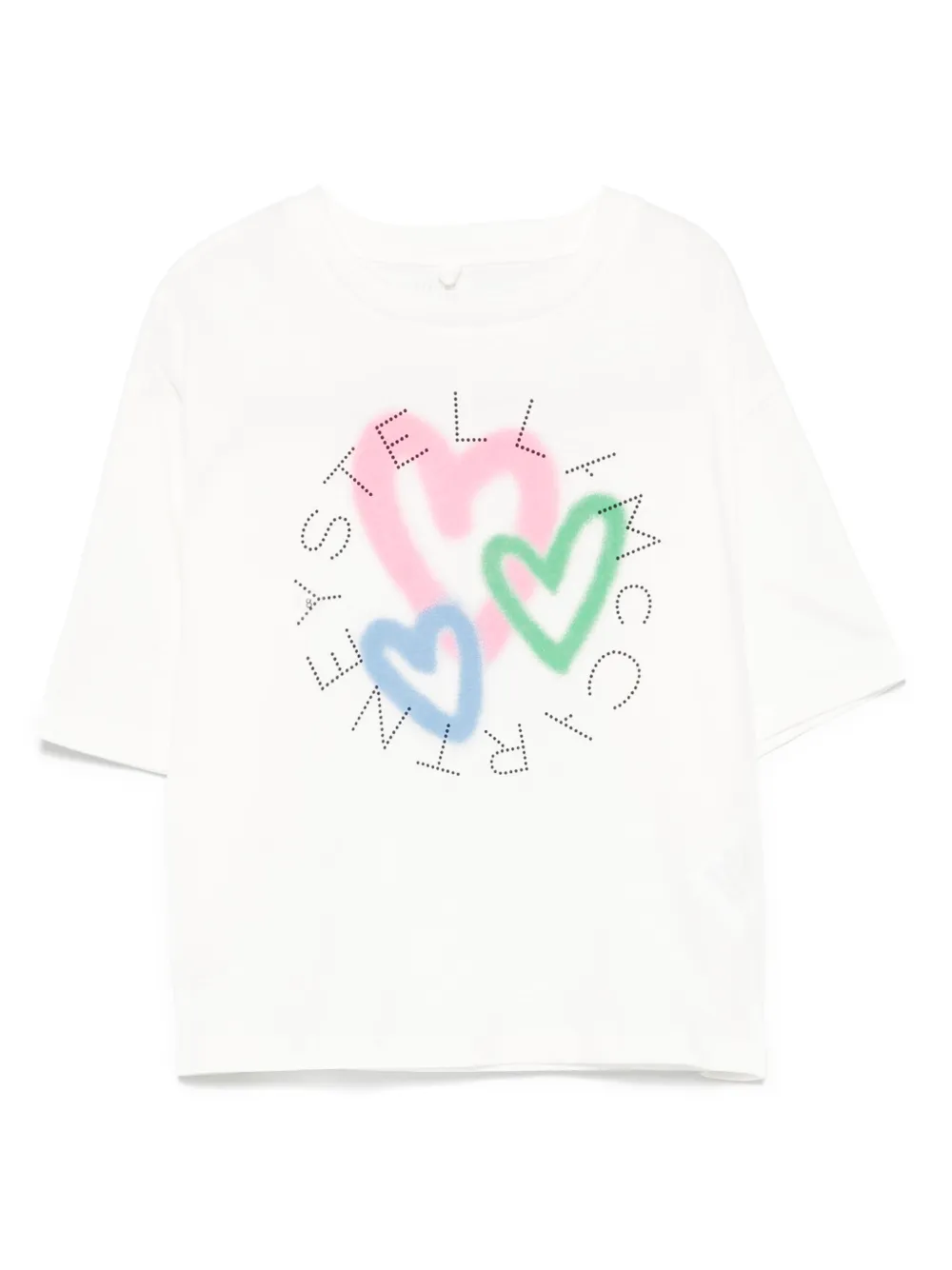 Stella Mccartney Heart-print T-shirt In Neutrals