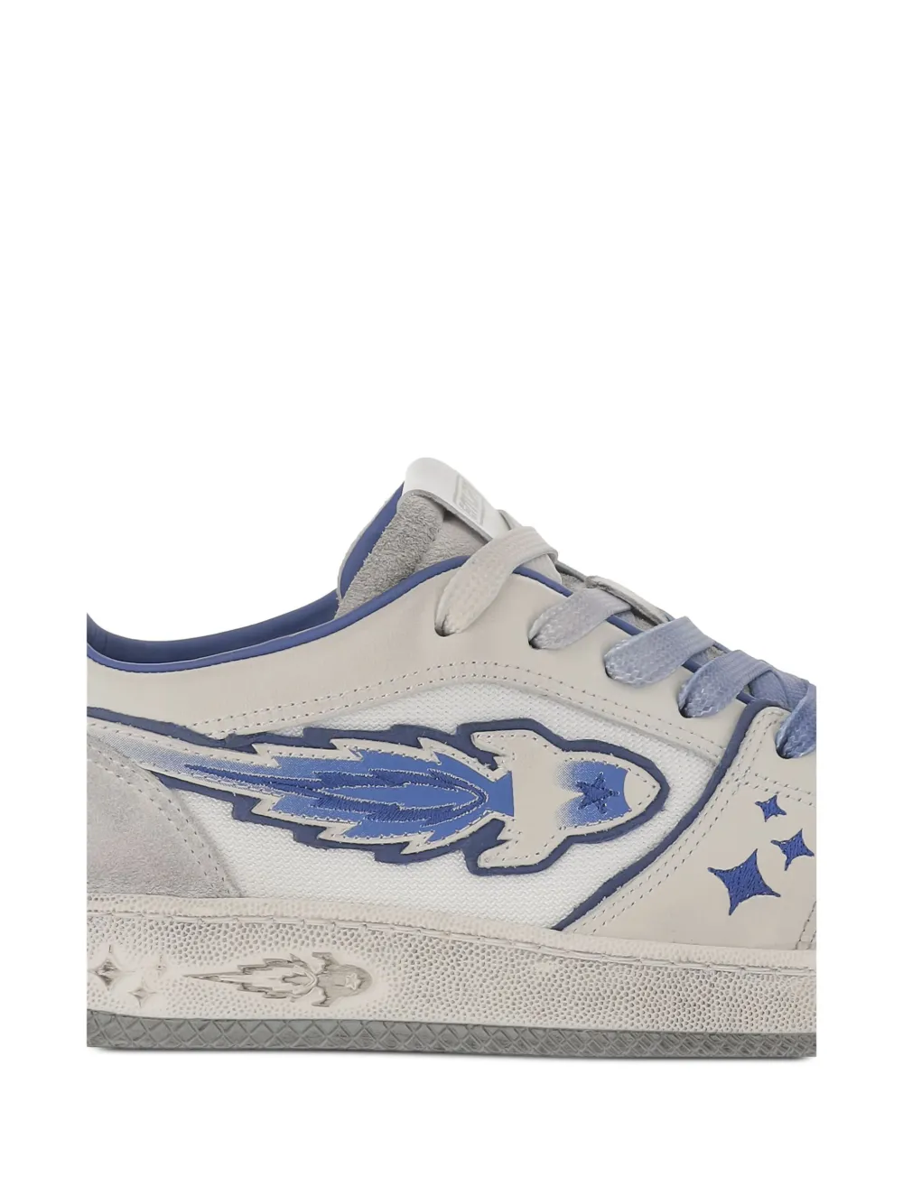 Enterprise Japan Leather And Mesh Rocket Sneakers In White