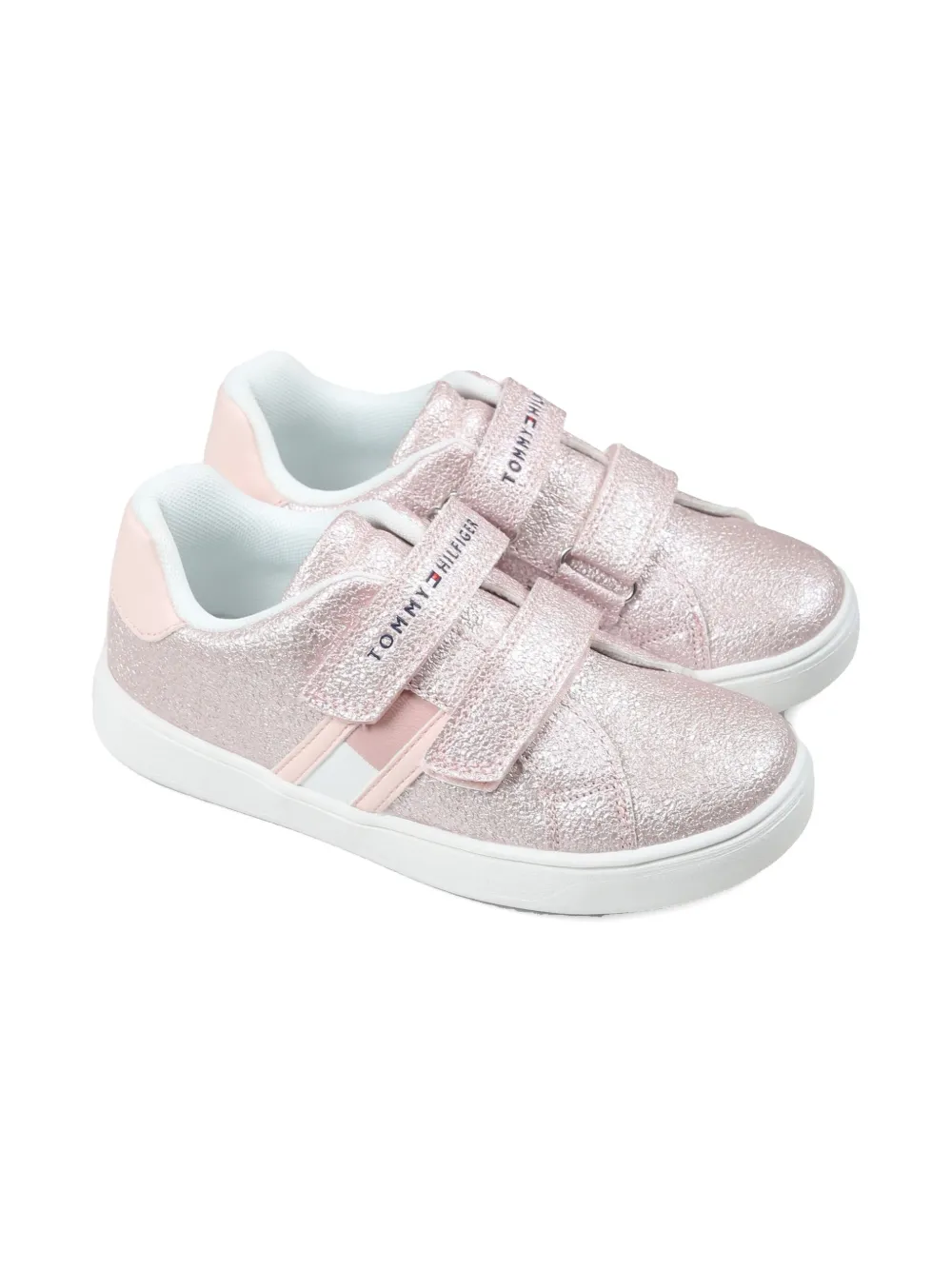 Tommy Hilfiger Junior Metallic-effect Sneakers In Pink