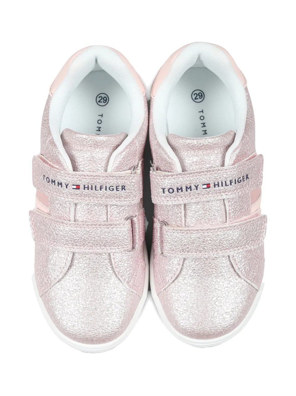 Tommy Hilfiger Junior Metallic-effect Sneakers In Pink