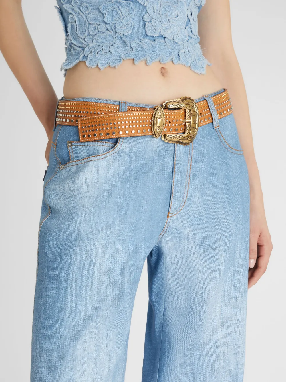 Ermanno Scervino Riem met studs Bruin