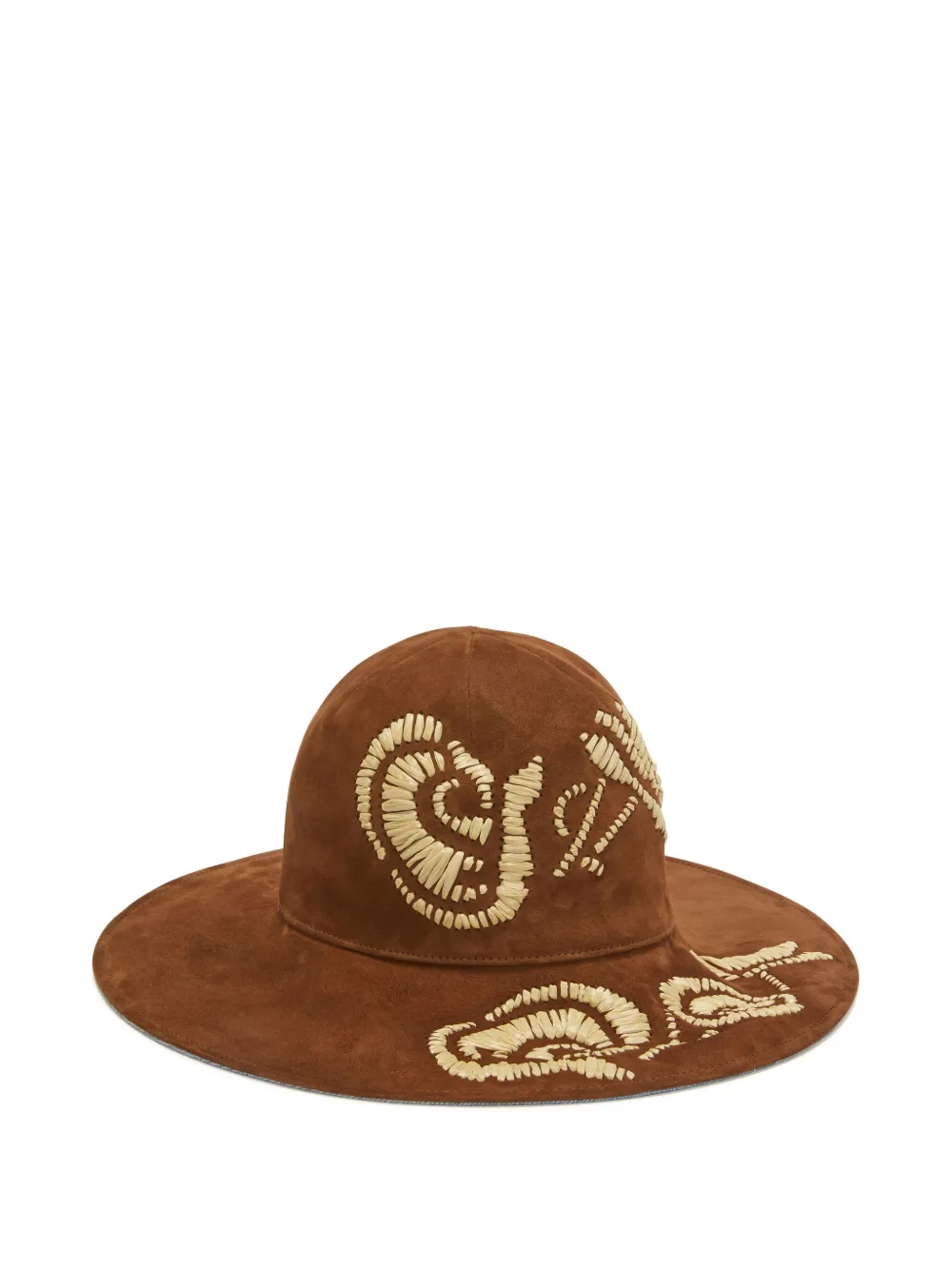 wide-brimmed embroidered hat