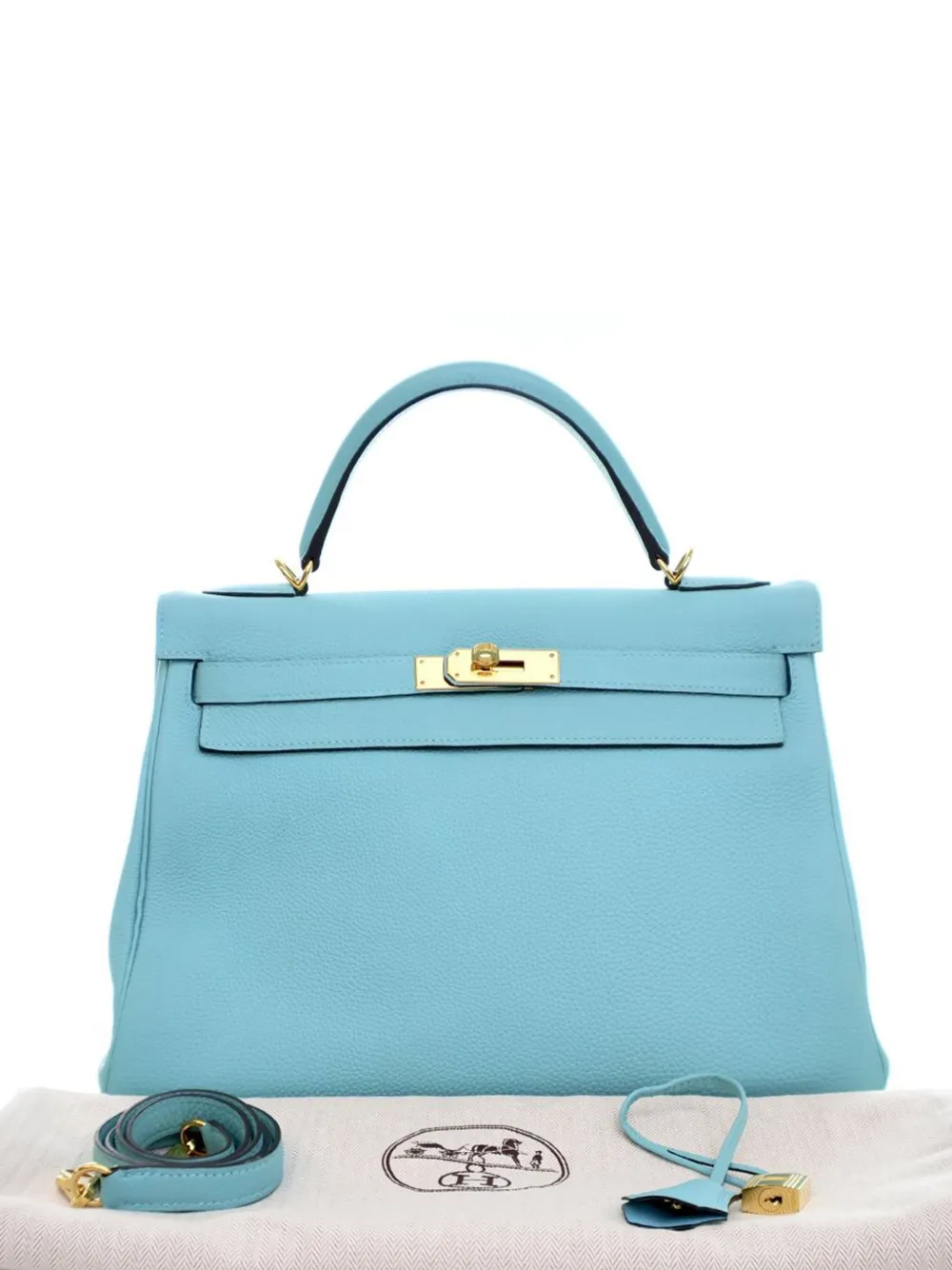 Hermès Pre-Owned 2015 Togo Kelly II Retourne 32 boekentas - Blauw