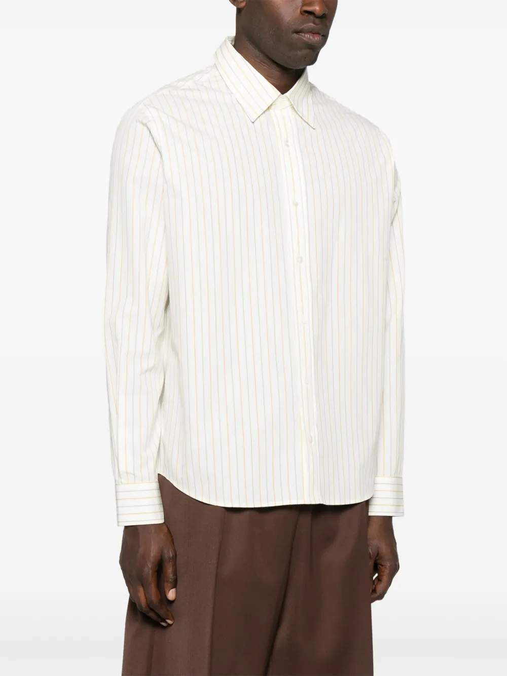 AMI Paris Gestreept overhemd Beige