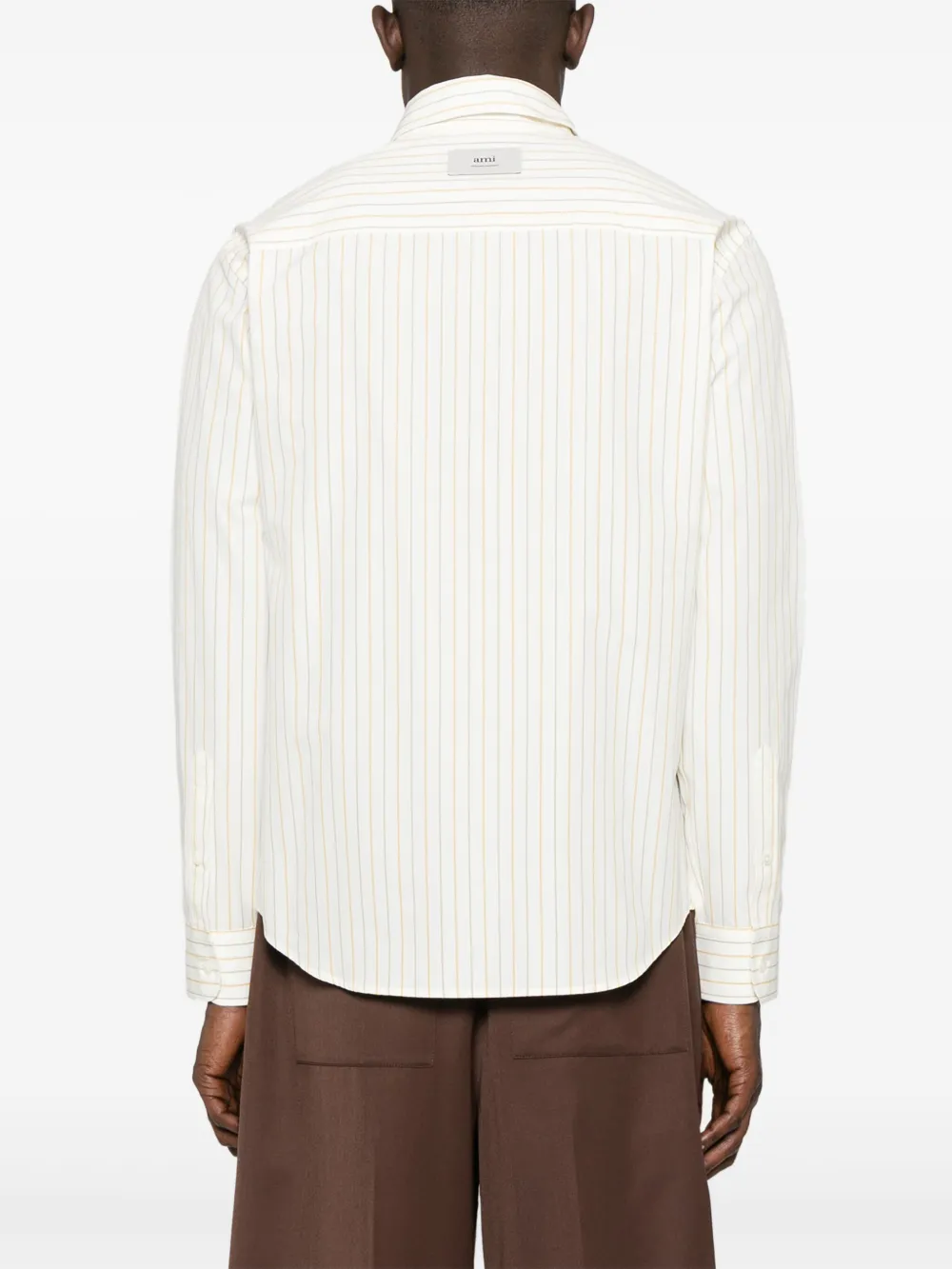 AMI Paris Gestreept overhemd Beige