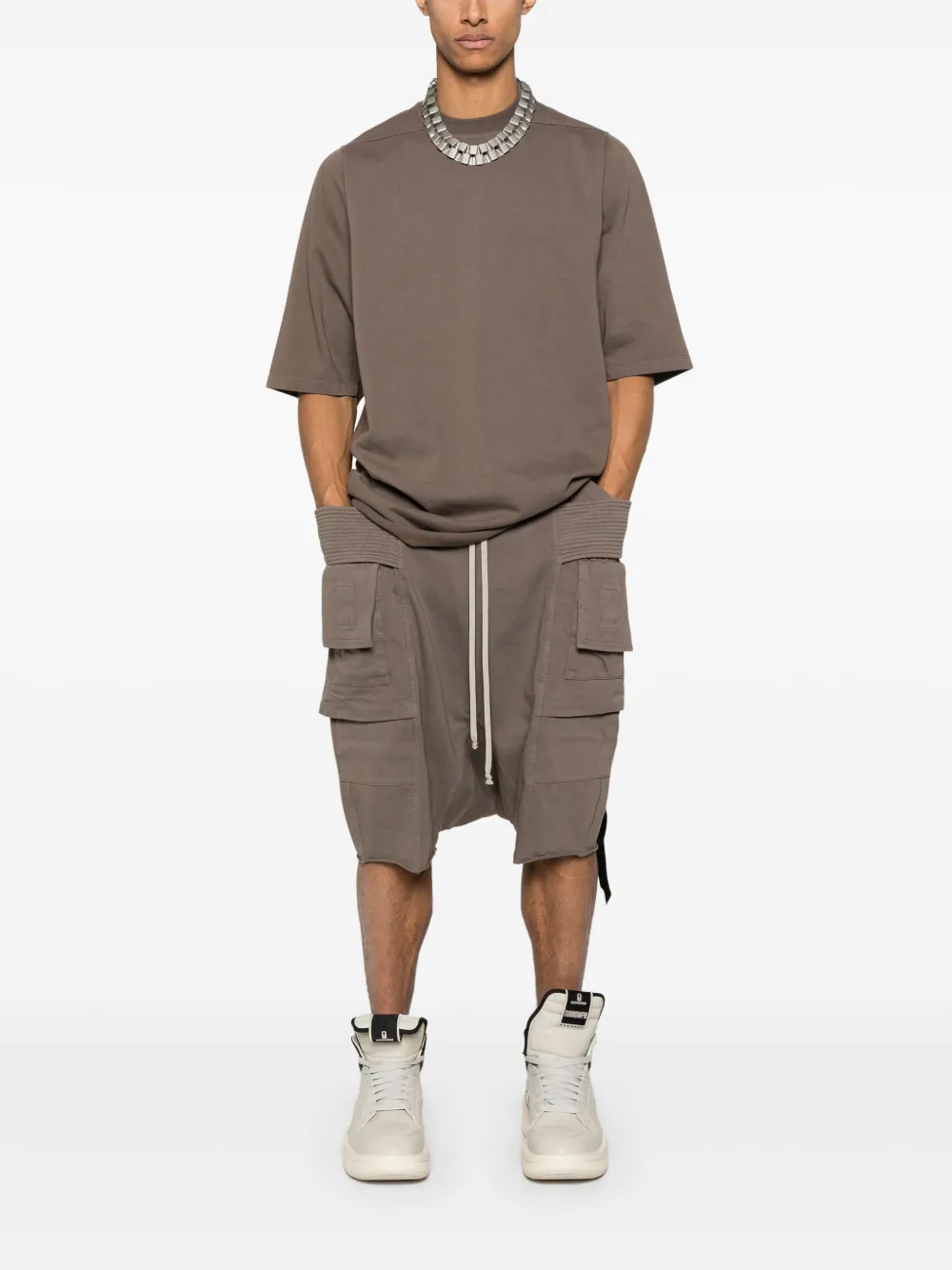 rickowensdrkshdw Rick Owens DRKSHDW Shorts met verlaagd kruis - Bruin